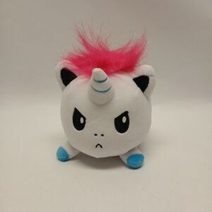 Teeturtle Unicorn Plush 12" Round White Pink Rainbow Mane Stuffed Plush Animal
